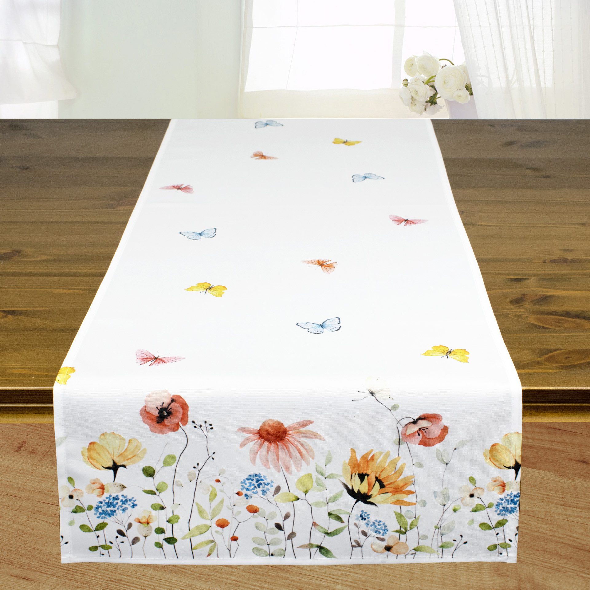 Delindo Lifestyle Tischdecke Tischdeckenserie BLUMENWIESE (1-tlg), mit Blumendruck