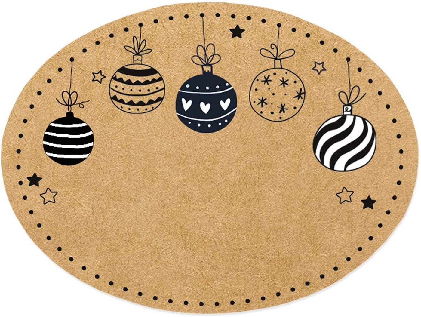 Thumbnail - Logbuch-Verlag Aufkleber 200 Weihnachtsaufkleber auf Rolle zum Beschriften - oval braun schwarz