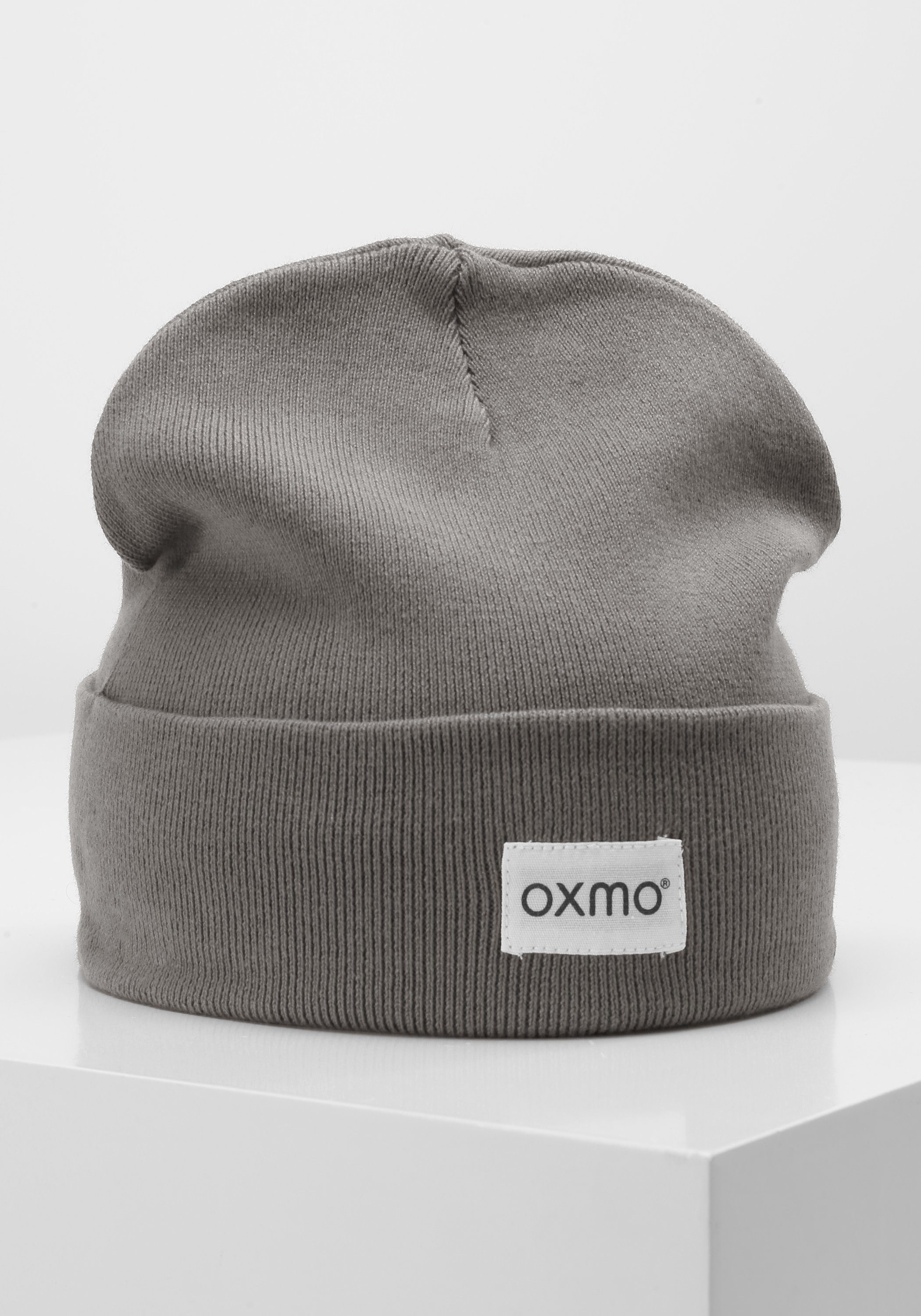 OXMO Beanie OXBiene Strickmütze mit Logobadge GREY MEL (7982363)