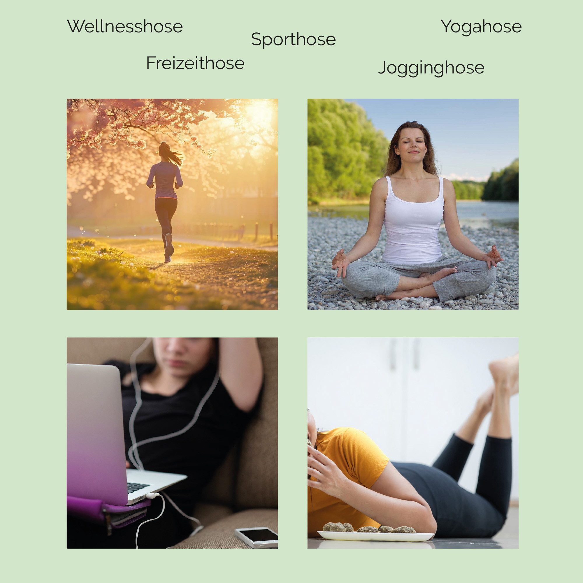 Bestlivings Yogahose Damen - Jogginghose mit Kordelzug Wellness Hose für Sport, Freizeit mit lockerer Passform - Sporthose