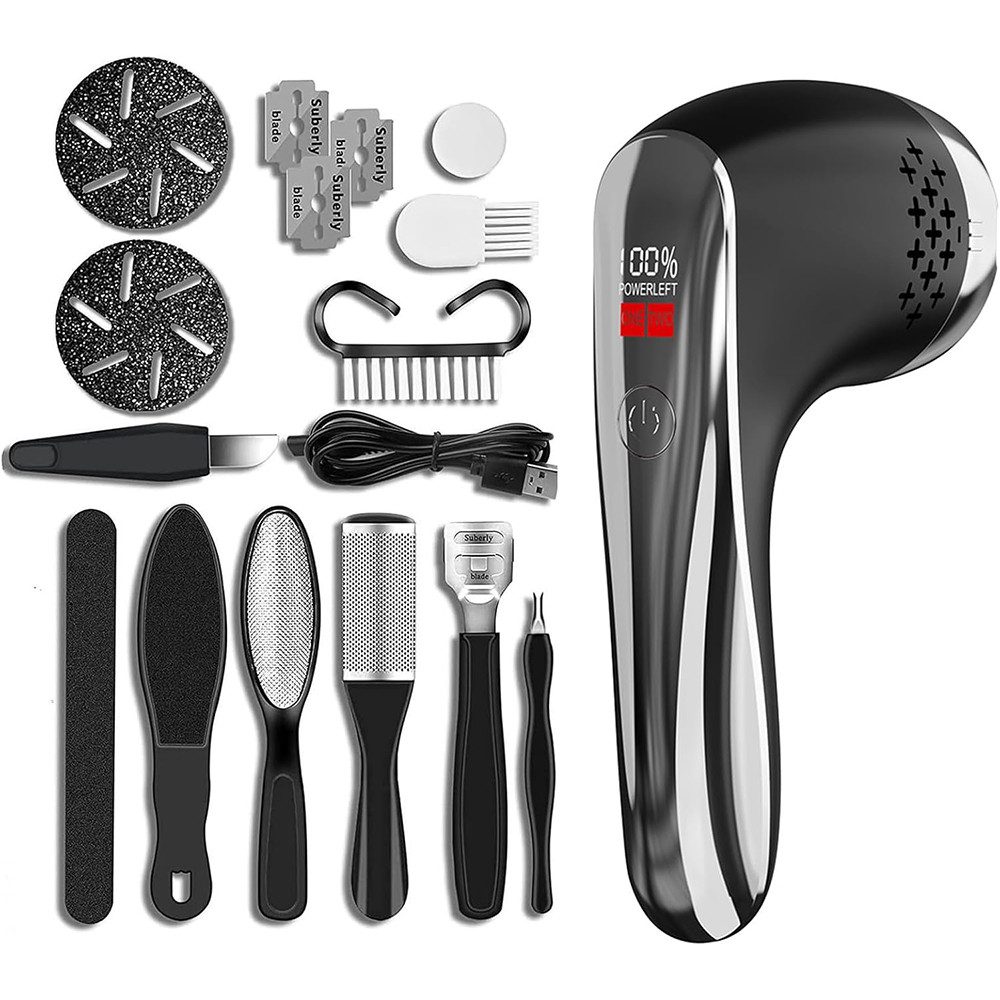 TUWENA Elektrischer Hornhautentferner Hornhautentferner Elektrisch,IPX6 Wasserdicht LED Display