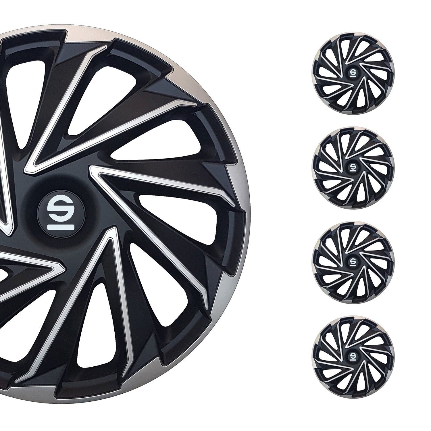 OMAC Radkappen Sparco 14 Zoll Roma Silber Grau 4tlg, (4-St) Einfache Installation, Haltbar