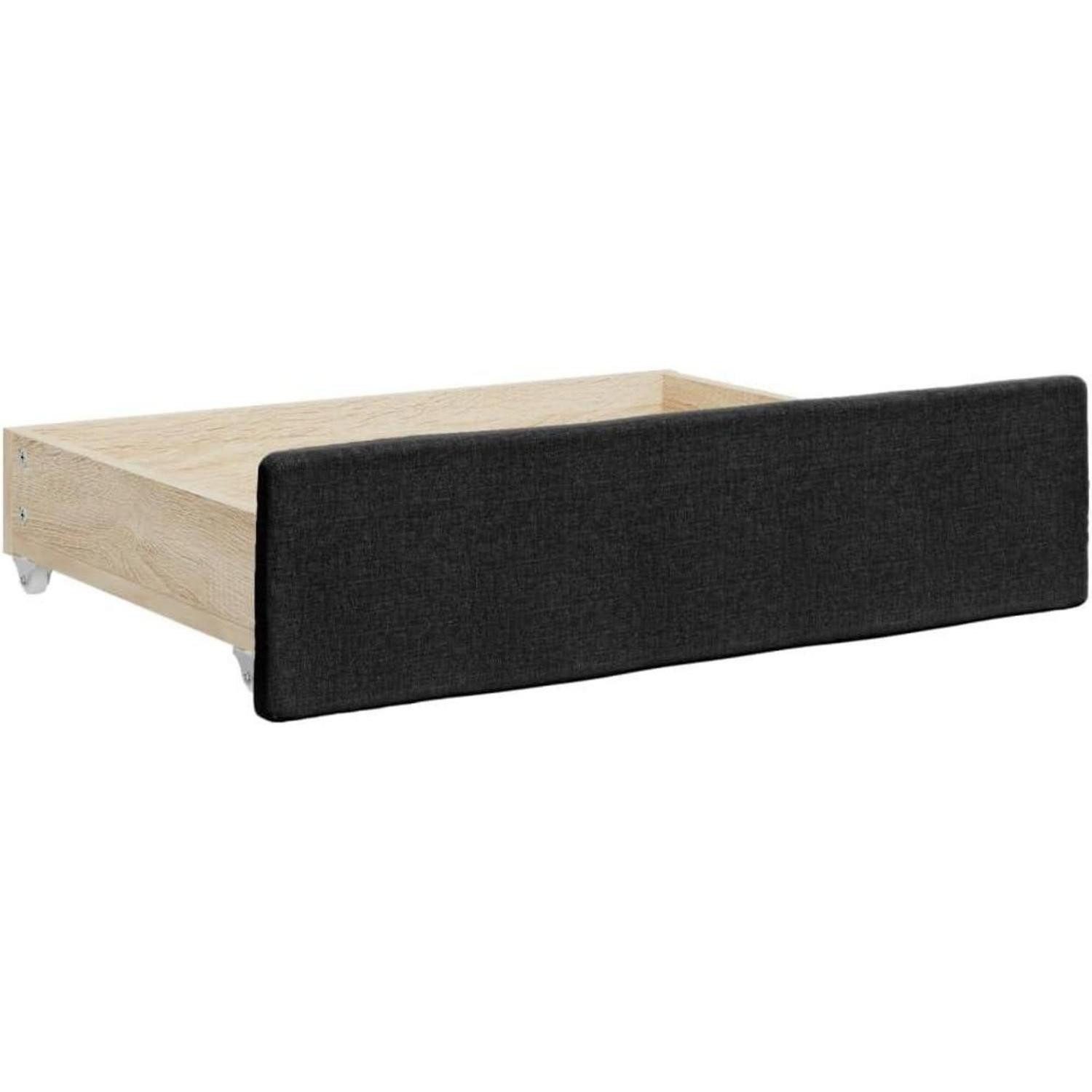 LuxusKollektion Schlafsofa Schlafsofa 80 x 200 mit Bettkasten & Schublade & Matratze Schwarz