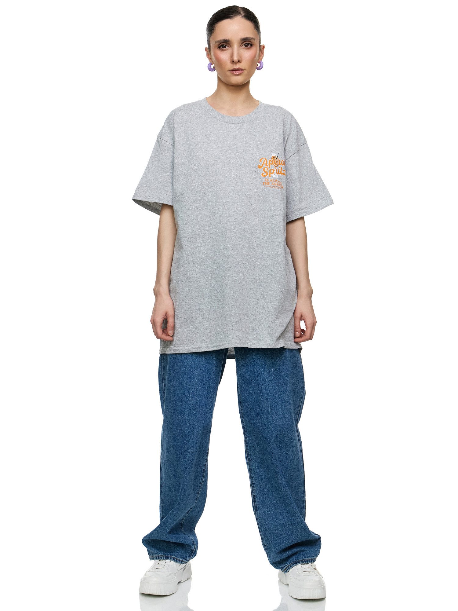 Worldclassca T-Shirt Worldclassca Oversized Print Aperol Spritz T-Shirt Sommer Oberteil PRINT - APEROL SPRITZ - IS ALWAYS THE ANSWEAR – Bild 3 von 4