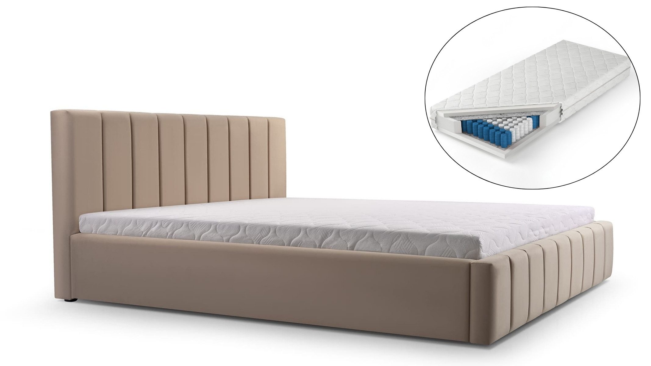 MOEBLO Polsterbett Bett 01 mit Matratze günstig online kaufen