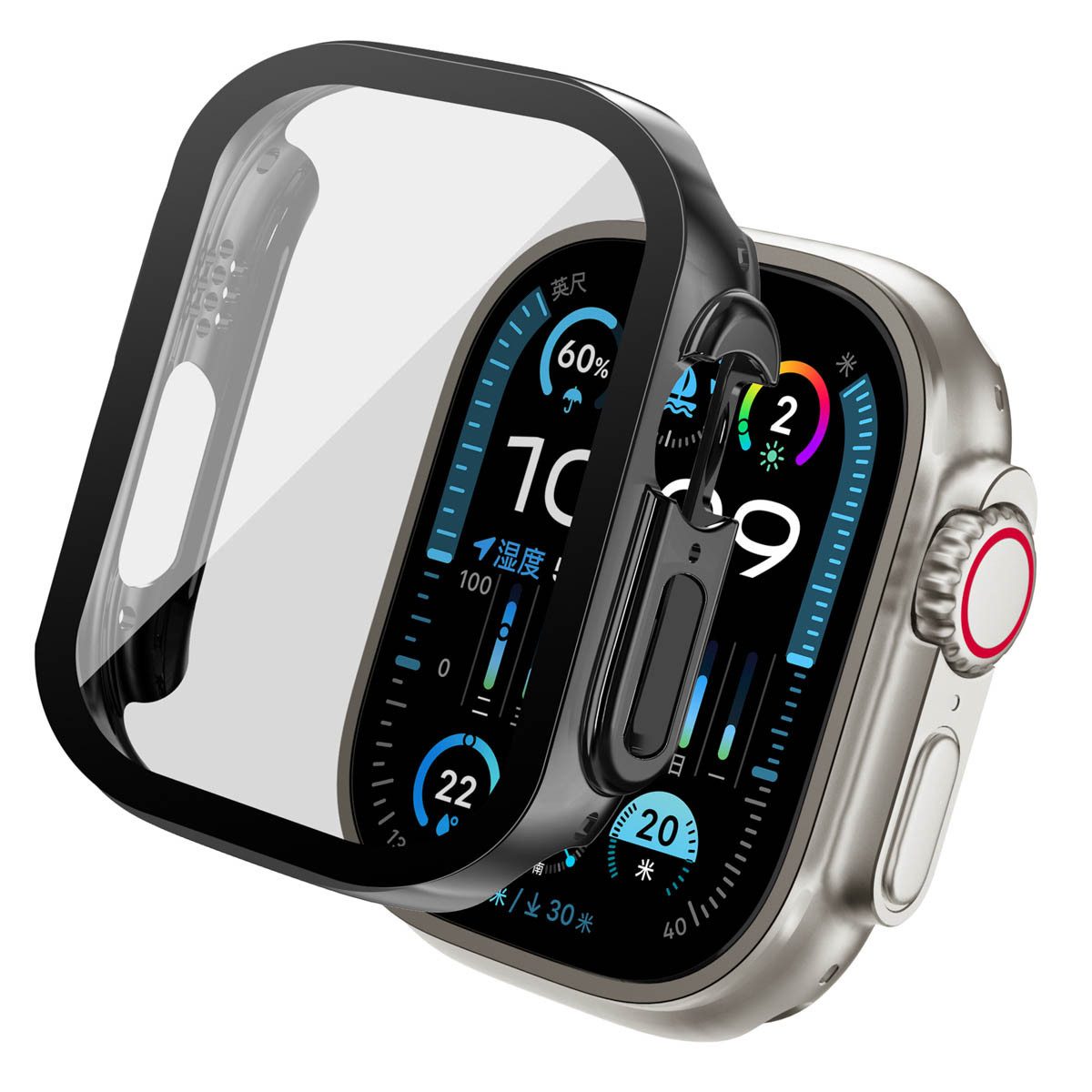 imoshion Displayschutzfolie imoshion Full Cover glänzendes Hard Case Apple Watch Ultra / Ultra 2, 1 Stück