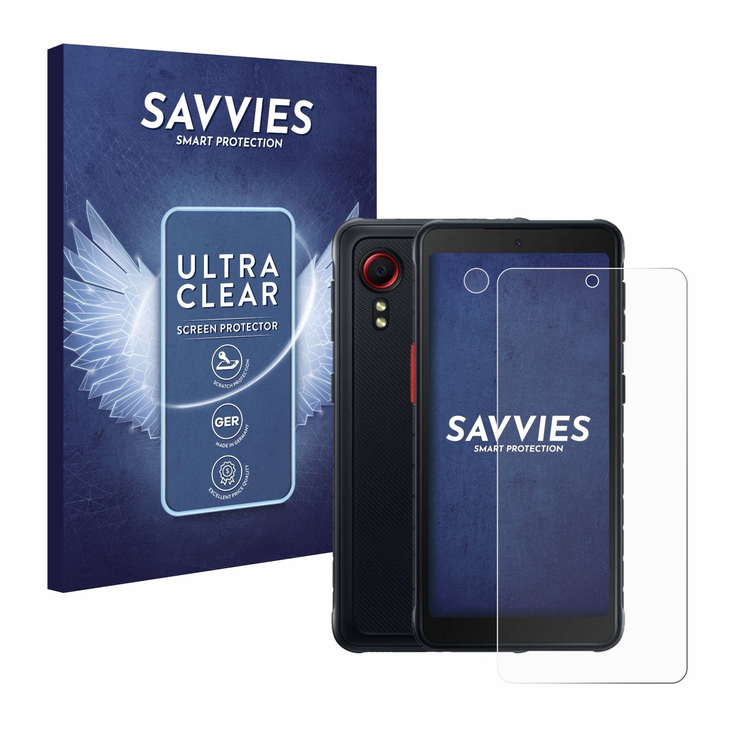 Savvies Schutzfolie für Samsung Galaxy XCover 5 Enterprise Edition  (Display+Kamera), Displayschutzfolie, 18 Stück, Folie klar