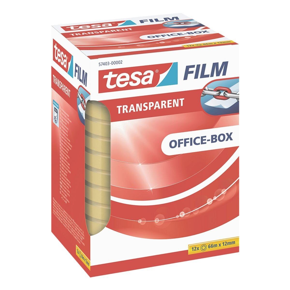tesa Klebeband Office Box (12-St) 12 mm / 66 m, transparent