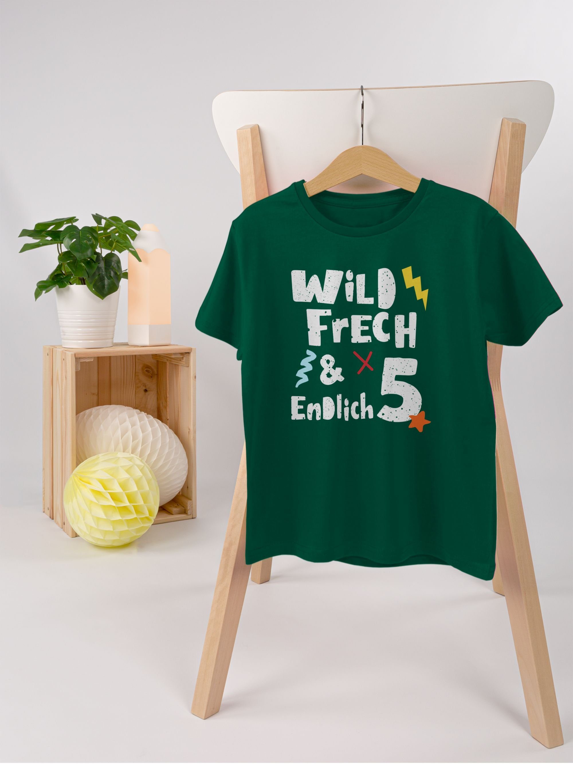 Shirtracer T-Shirt Wild frech und endlich 5 - Fünf Jahre Wunderbar (1-tlg) 5. Geburtstag