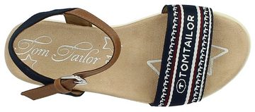 TOM TAILOR Riemchensandale, Sommerschuh, Sandalette, Keilabsatz, mit verstellbarer Schnalle