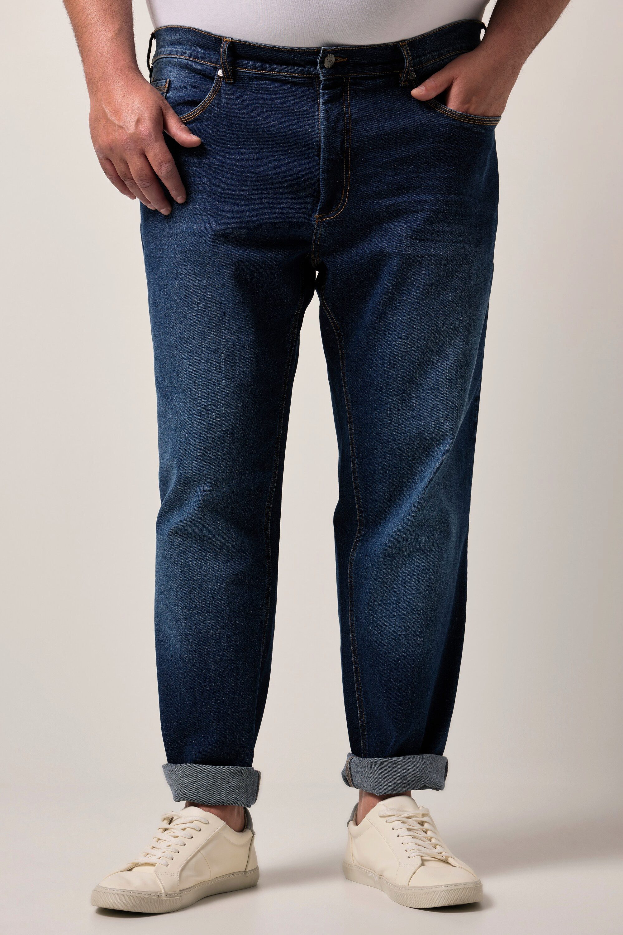 Men Plus 5-Pocket-Jeans Men+ Jeans Denim Tapered Loose Fit 5-Pocket günstig online kaufen