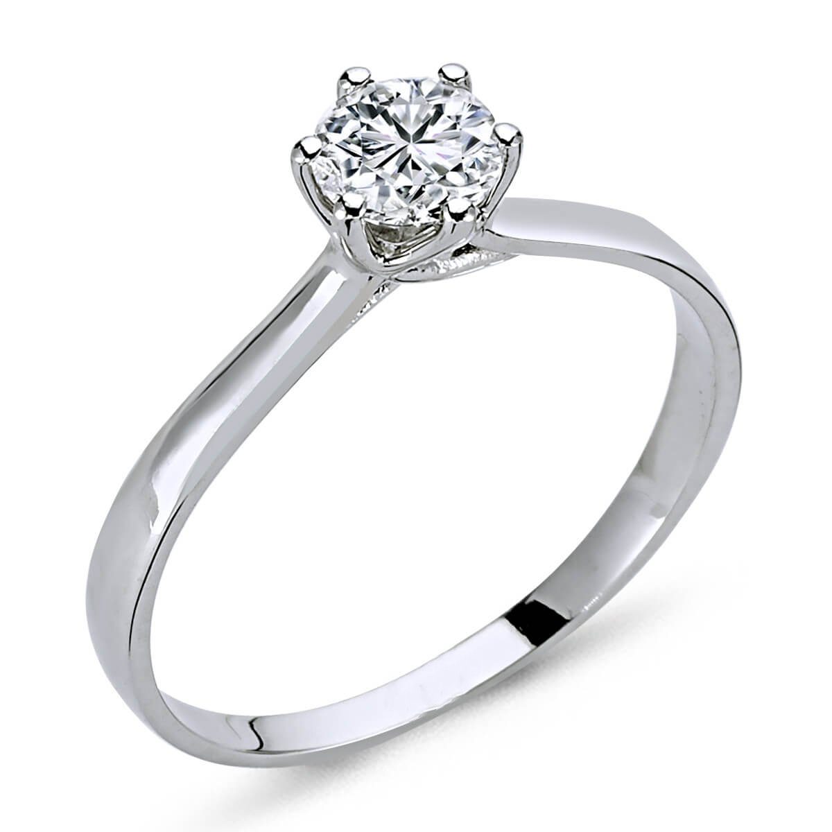 EinStein Diamant Verlobungsring 0,43 Carat Diamant Solitär Ring Verlobungsring 14 Karat Weißgold, Diamant
