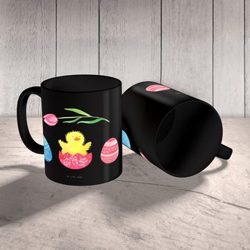 Mr. & Mrs. Panda Tasse Küken Schlüpfen - Schwarz - Geschenk, Tasse Motive, Kaffeetasse, Gesc, Keramik Schwarz, Einzigartiges Botschaft