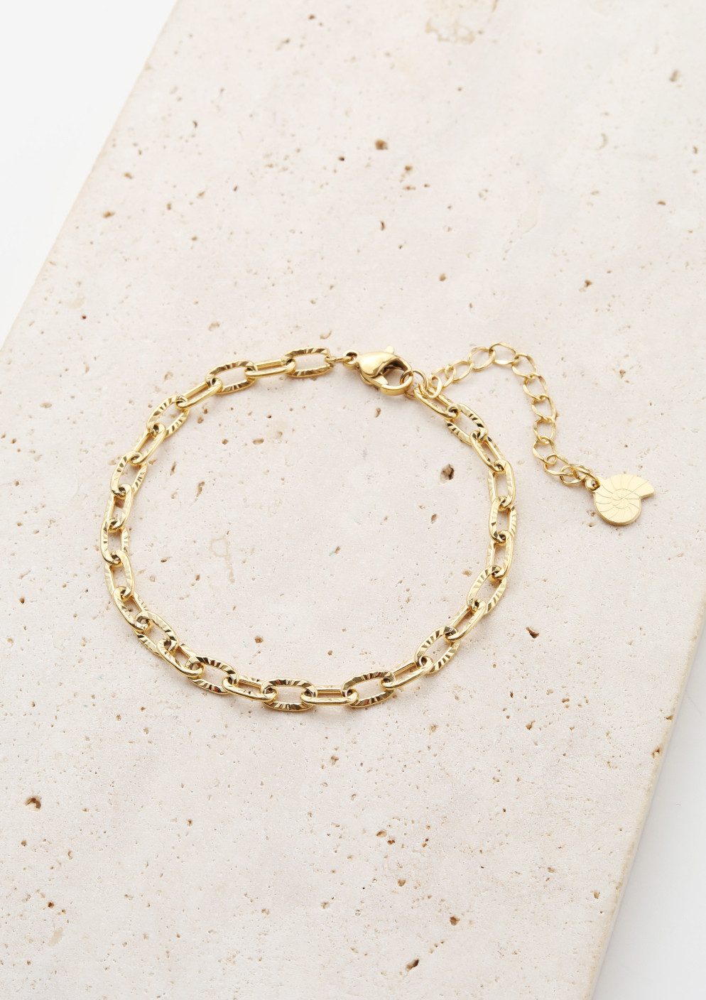 Hey Happiness Gliederarmband Set Edelstahl Strukturiertes Duo, für Damen, 2er Layer Set Glieder und Schlangen Armbänder, wasserfest