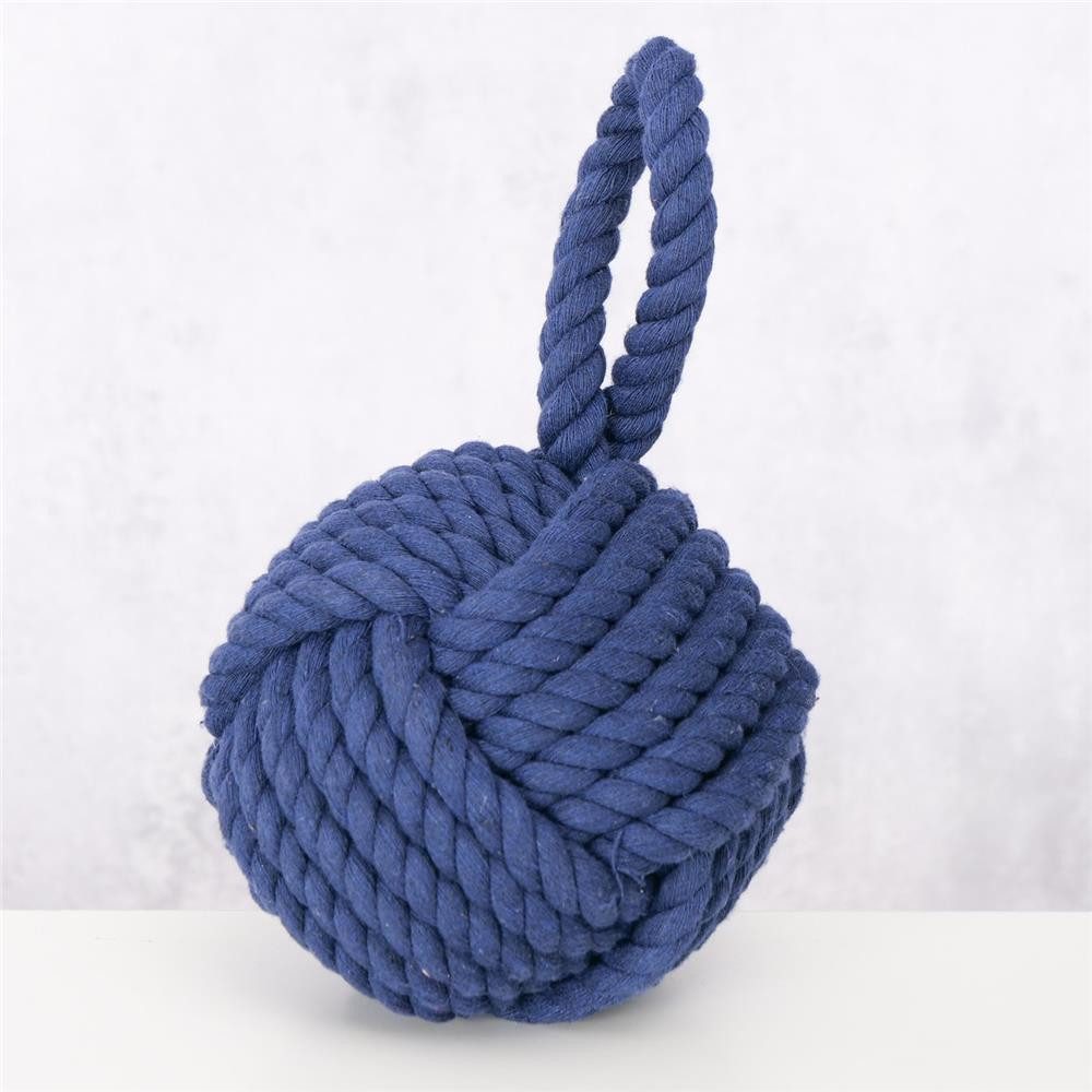 BOLTZE Dekoobjekt Türstopper Zuber Beton Baumwolle blau rund 15 cm, Beton Baumwolle schwer praktisch