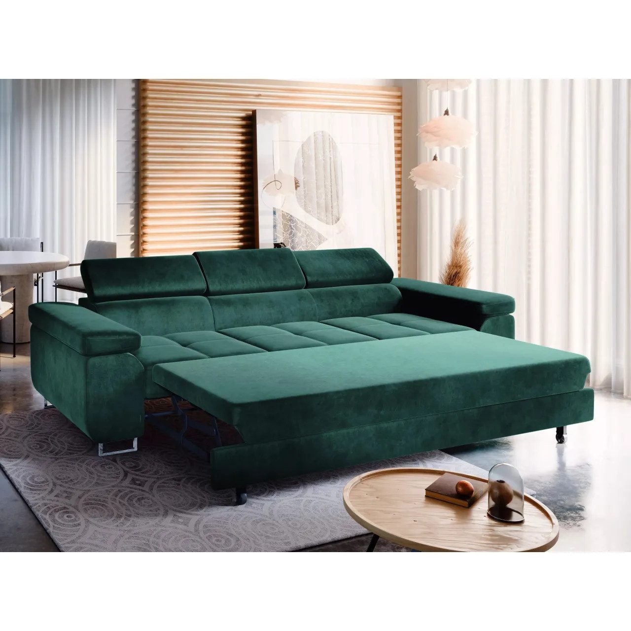 Muffo Sofa WILD 3, verstellbaren Kopfstützen, mit Schalffunktion, Metallfüßen