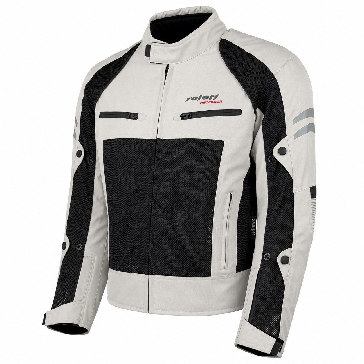 roleff Motorradjacke RO614 Mesh - Helle, atmungsaktive Jacke mit Klimamembrane auch in großen Größen, auch in anderen Farben