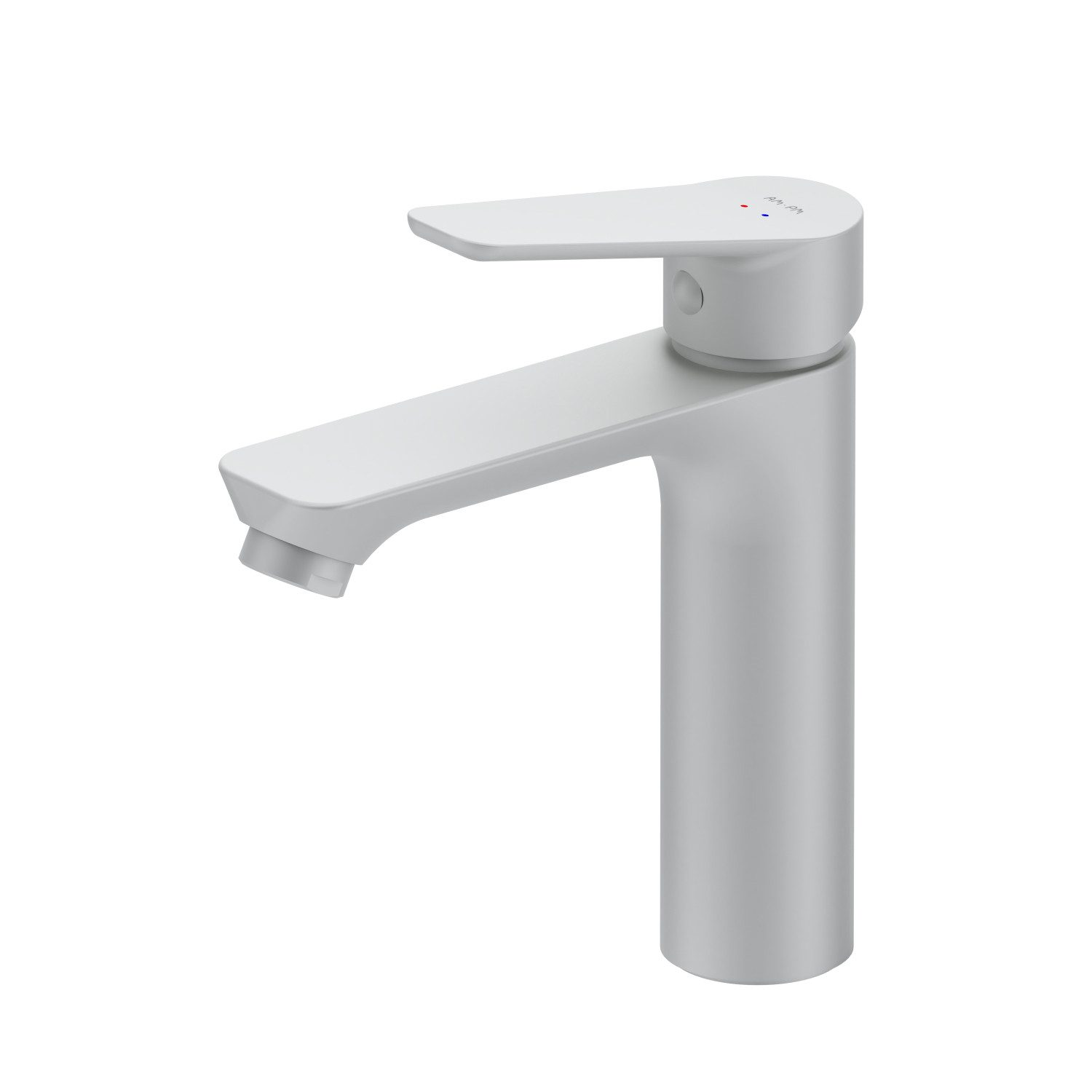 AM.PM Waschtischarmatur Badarmatur Bad Armatur HIT Weiß M-Größe Wasserhahn (Waschbeckenarmatur Mischarmatur, Mischbatterie inkl. 2 x G 3/8-Anschluss) Einhebelmischer für warmes und kaltes Wasser
