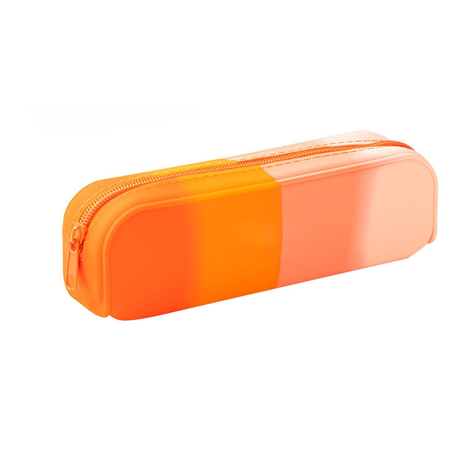 MAGICSHE Federmäppchen Hochwertige Silikontextur, Stifttasche mit praktischem Reißverschluss Orange