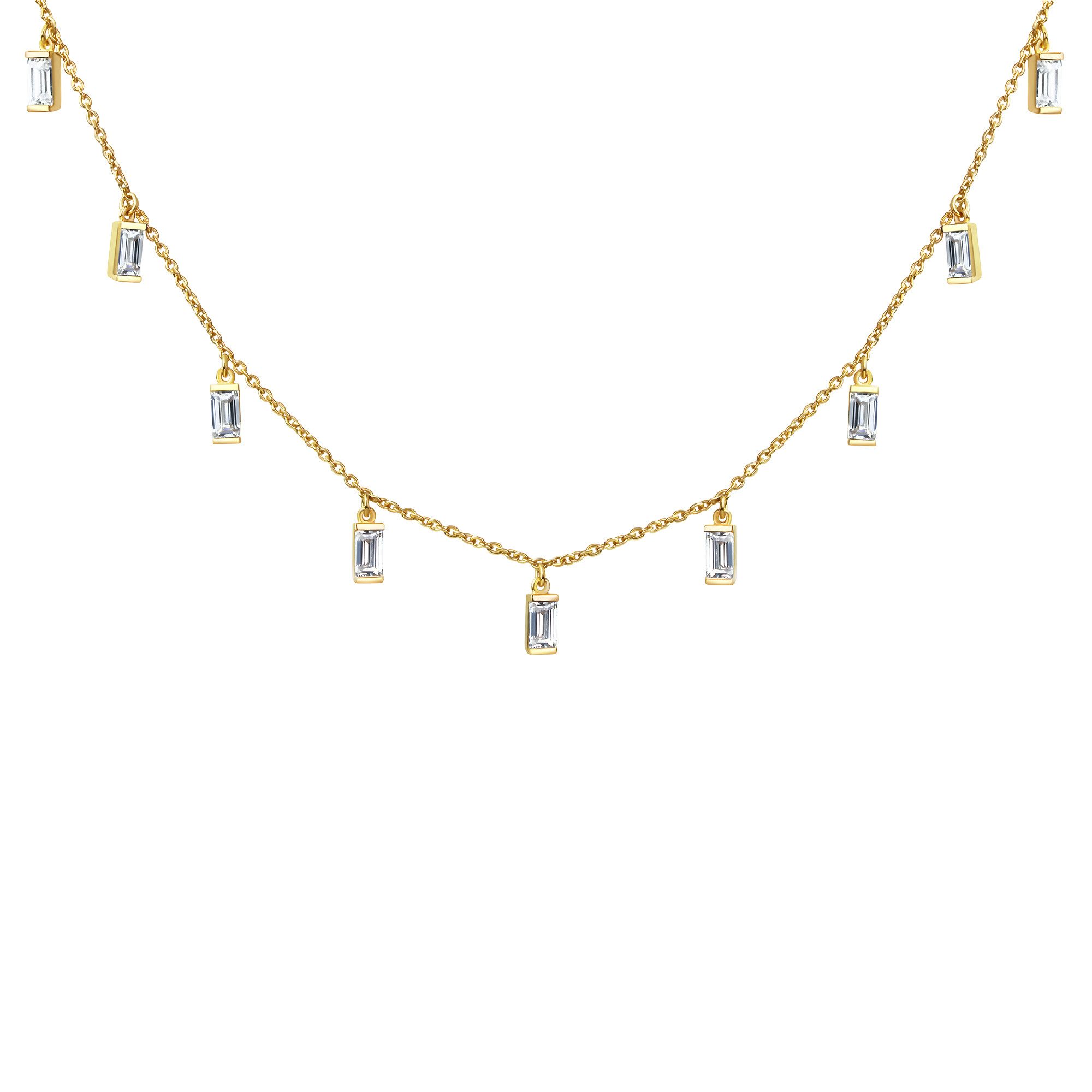 Vivance Collierkettchen 925/- Sterling Silber vergoldet Zirkonia