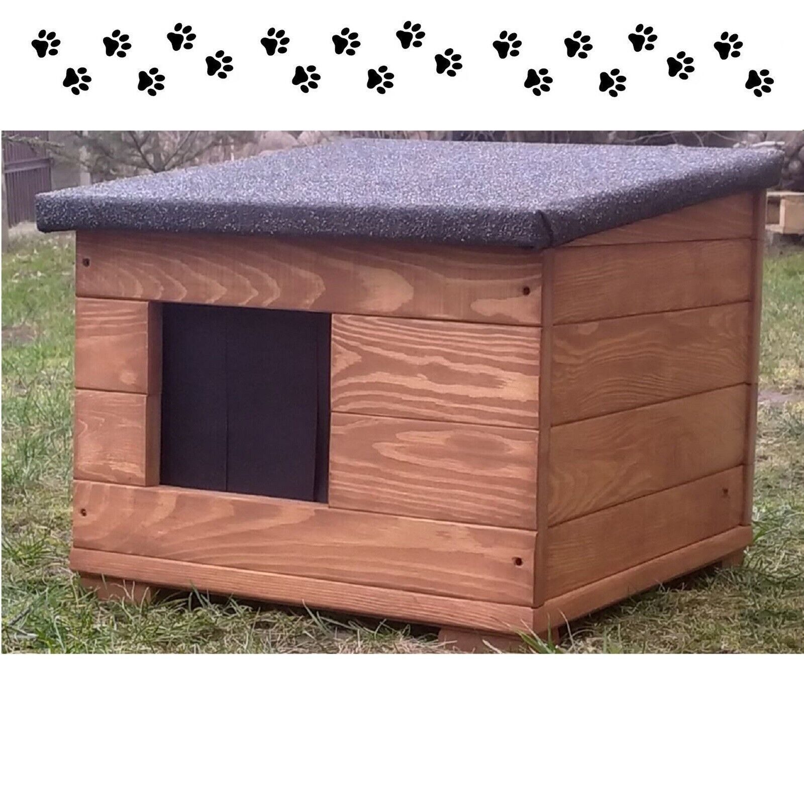 QLS Hundehütte BDK S, Hundehaus Höhle Katzenhaus Isoliert Wetterfest Outdoor 50x45x41 cm