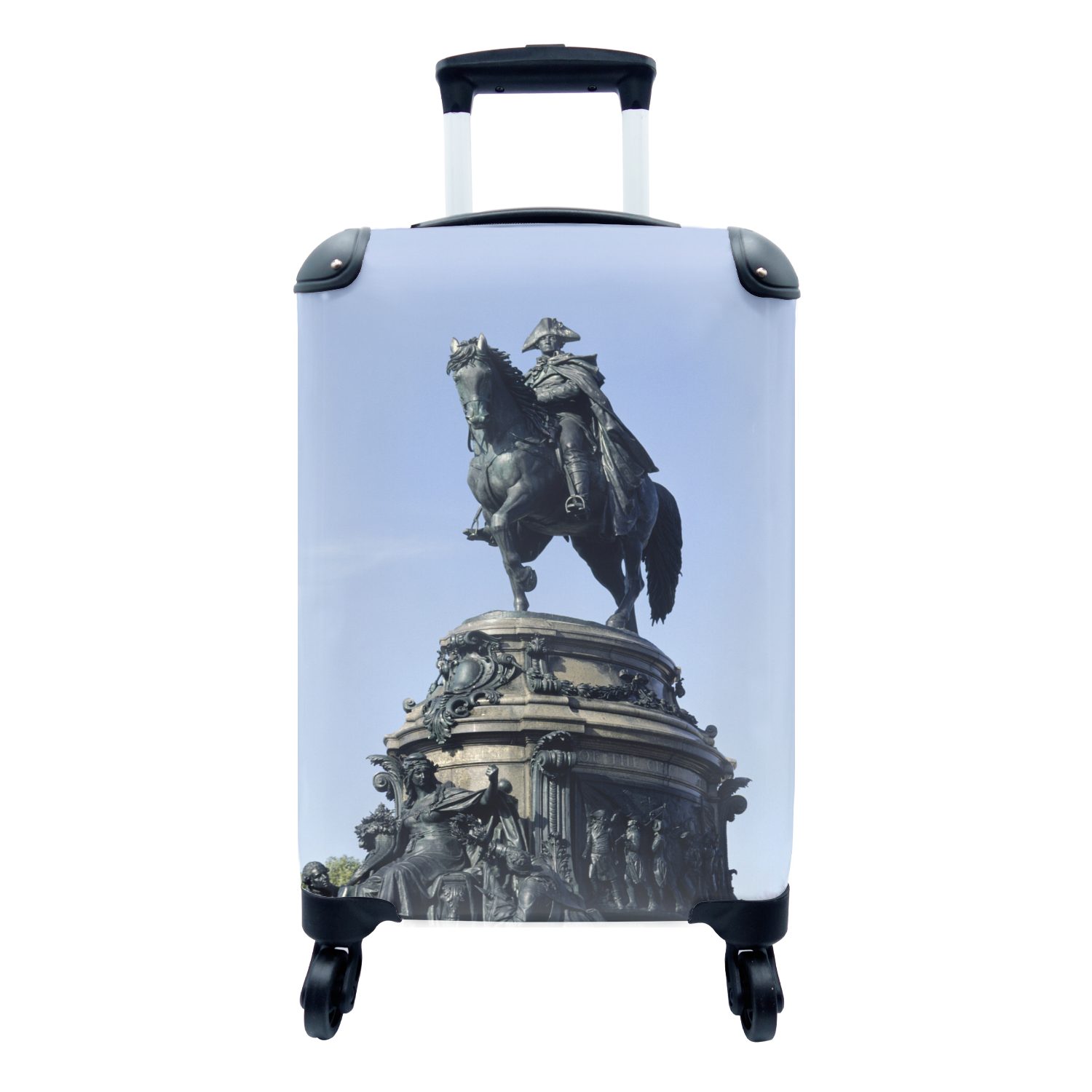 MuchoWow Handgepäckkoffer Napoleon-Statue, 4 Rollen, Reisetasche mit rollen, Handgepäck für Ferien, Trolley, Reisekoffer