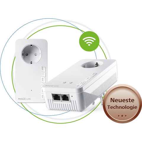 DEVOLO Magic 1 WiFi ac Starter Kit (1200Mbit, Powerline + WLAN, 3x LAN, Mesh) WLAN-Router