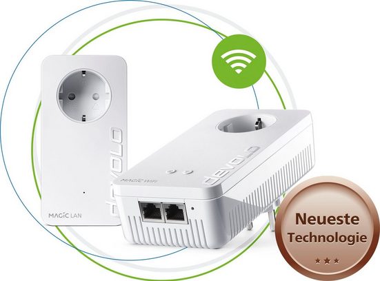 DEVOLO »Magic 1 WiFi ac Starter Kit (1200Mbit, Powerline + WLAN, 3x LAN, Mesh)« WLAN-Router