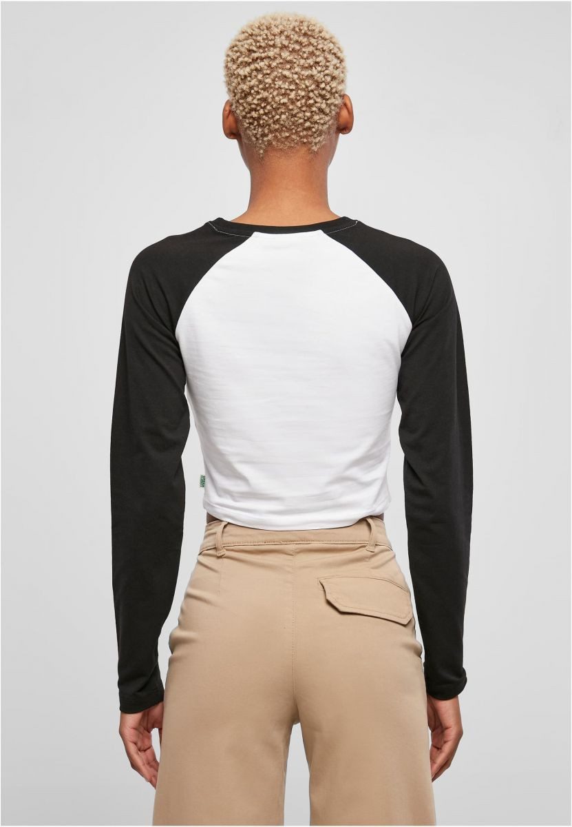 URBAN CLASSICS Longsleeve Ladies Organic Cropped Retro Baseball Longsleeve