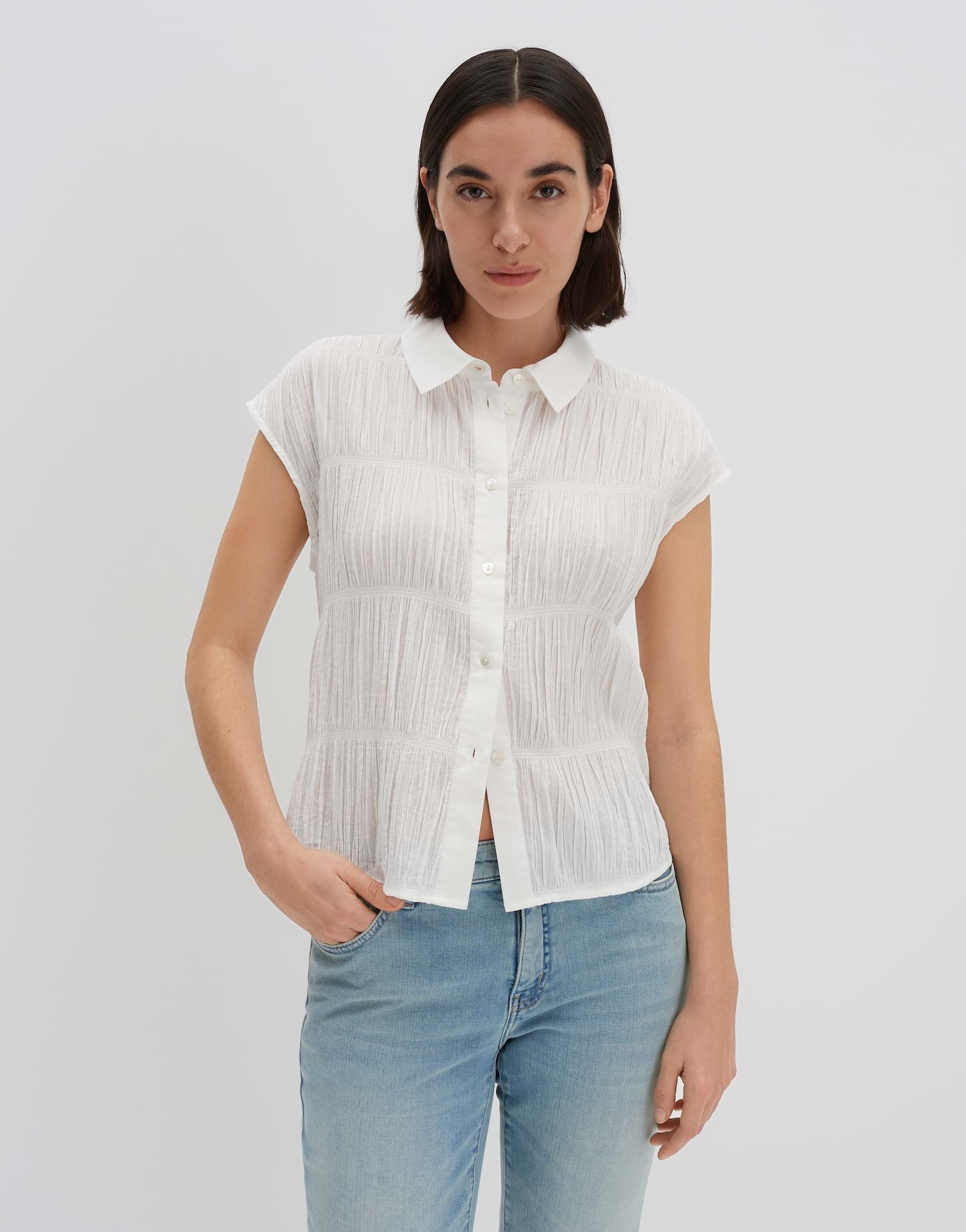 someday Kurzarmbluse ZKULPTURE mit zarter Plissee-Struktur günstig online kaufen