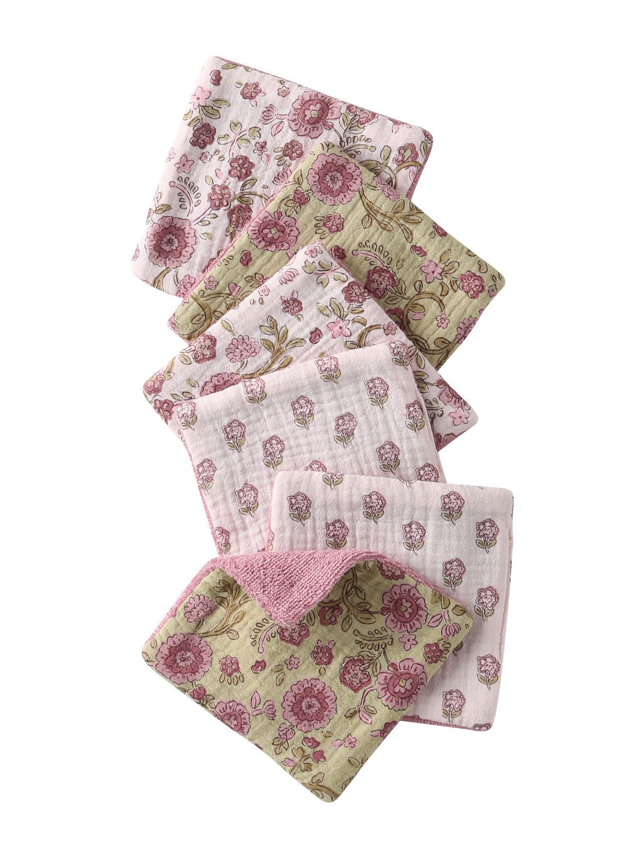 vertbaudet Waschlappen Waschlappen mit Aufbewahrungsbeutel, 6er-Pack