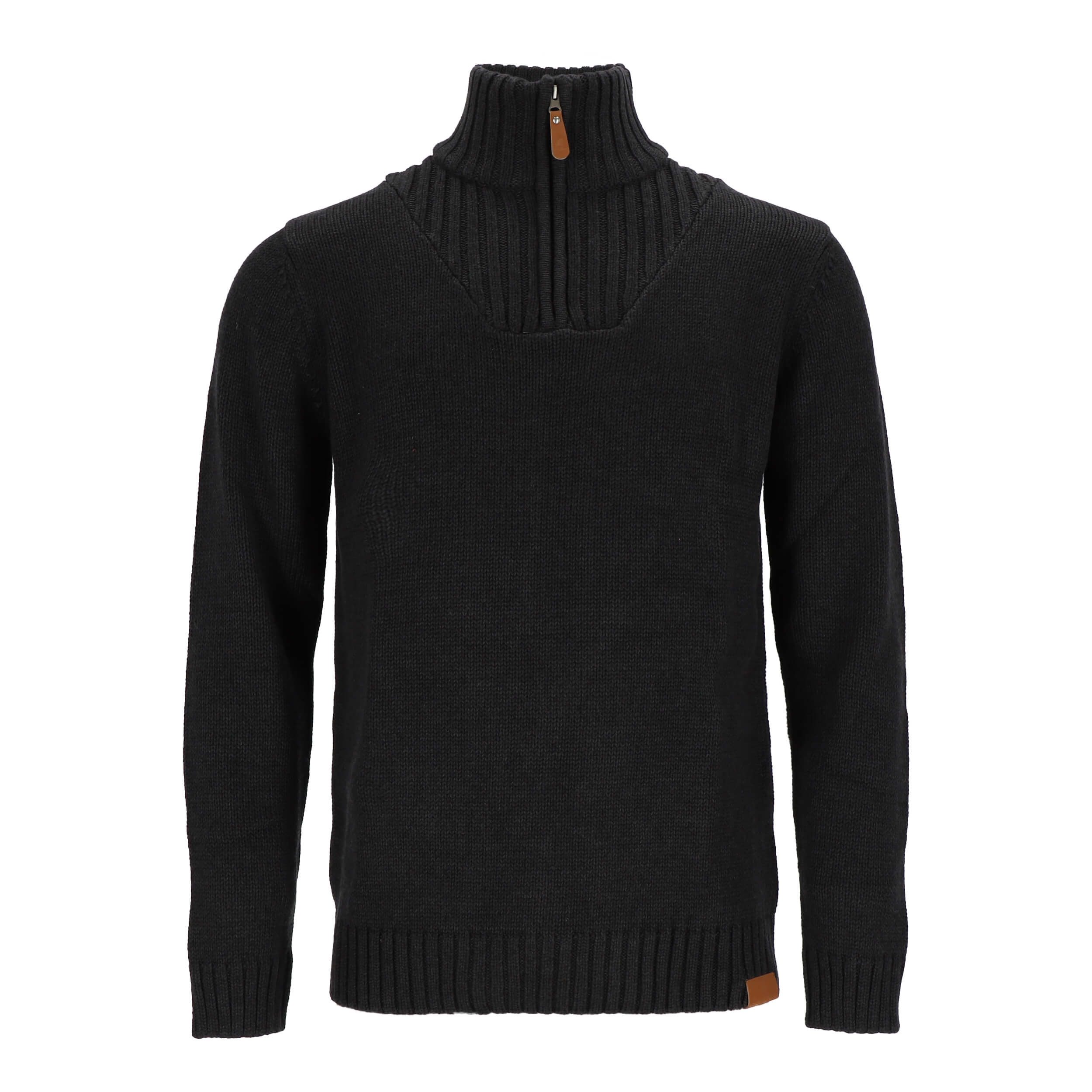 tomBrook Troyer TB-80706 Herren Strickpullover Uni - Pullover mit Stehkragen und Reißverschluss