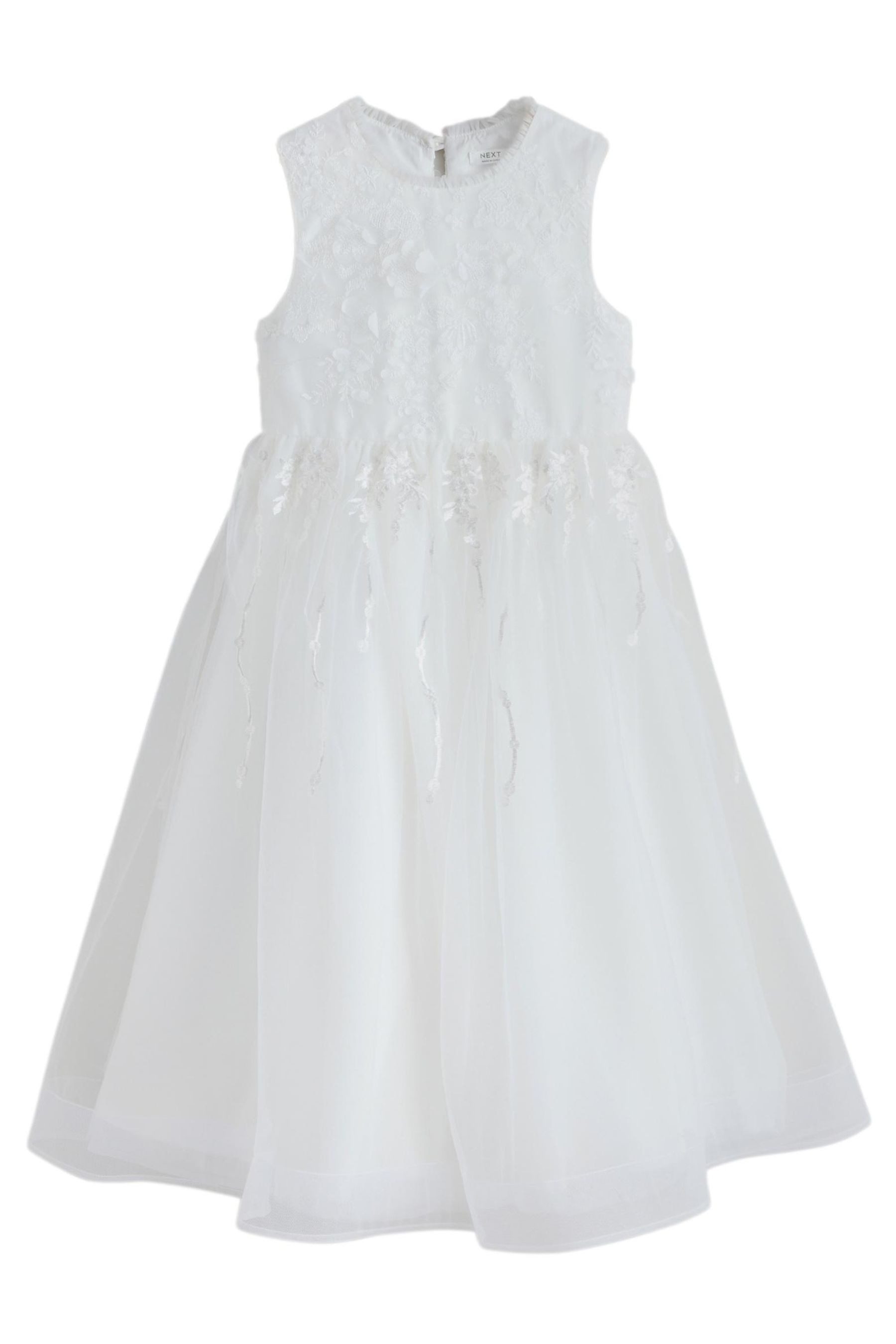 Next Partykleid Kleid mit Blumenstickereien und Schleife (1-tlg)