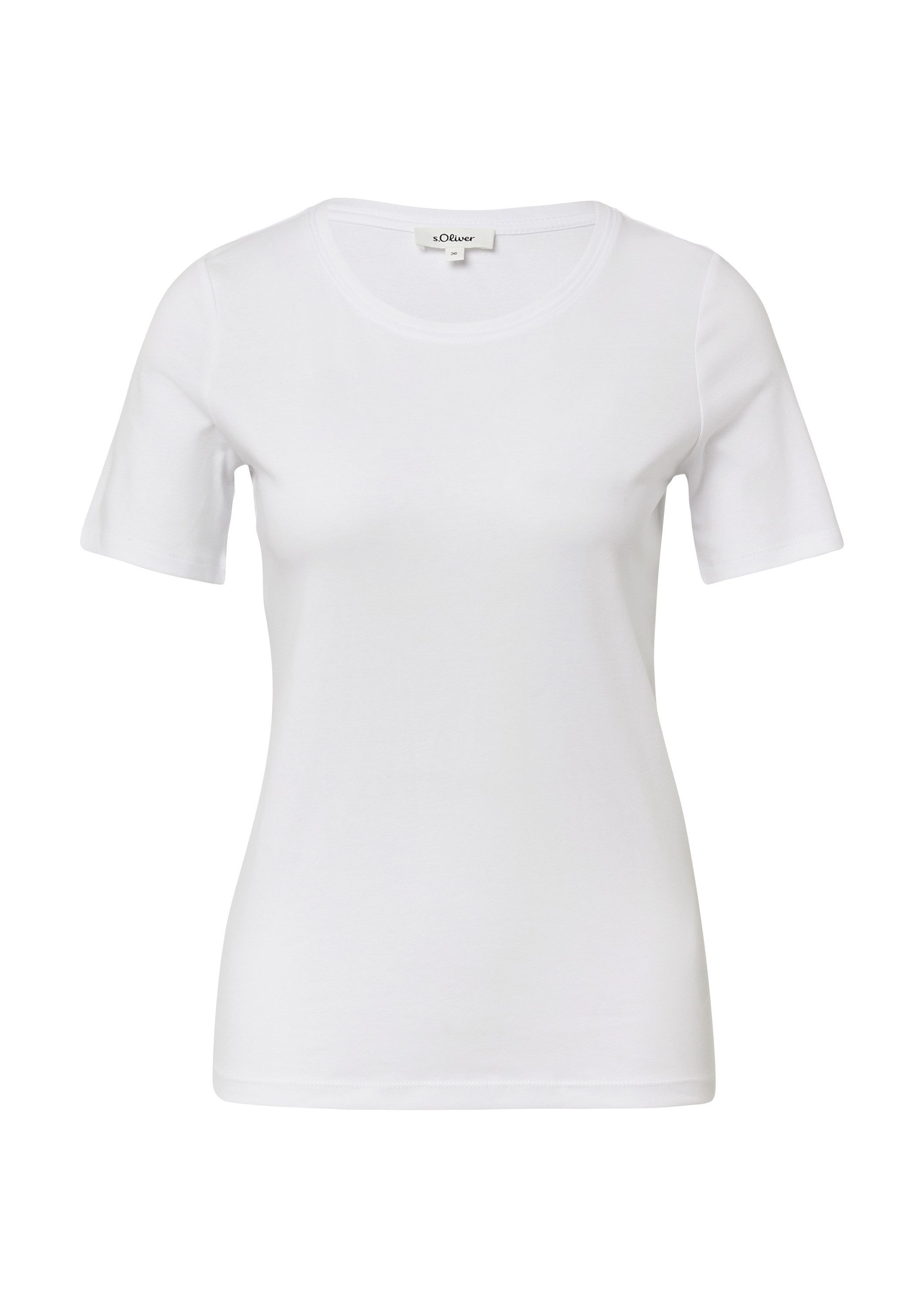 s.Oliver Kurzarmshirt T-Shirt T-Shirt aus Interlockjersey im Slim Fit