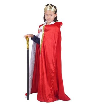 GalaxyCat Kostüm König Kinderkostüm Set mit Umhang, Krone & Zepter, Kaiser Verkleidung, König Kinder Kostüm Set