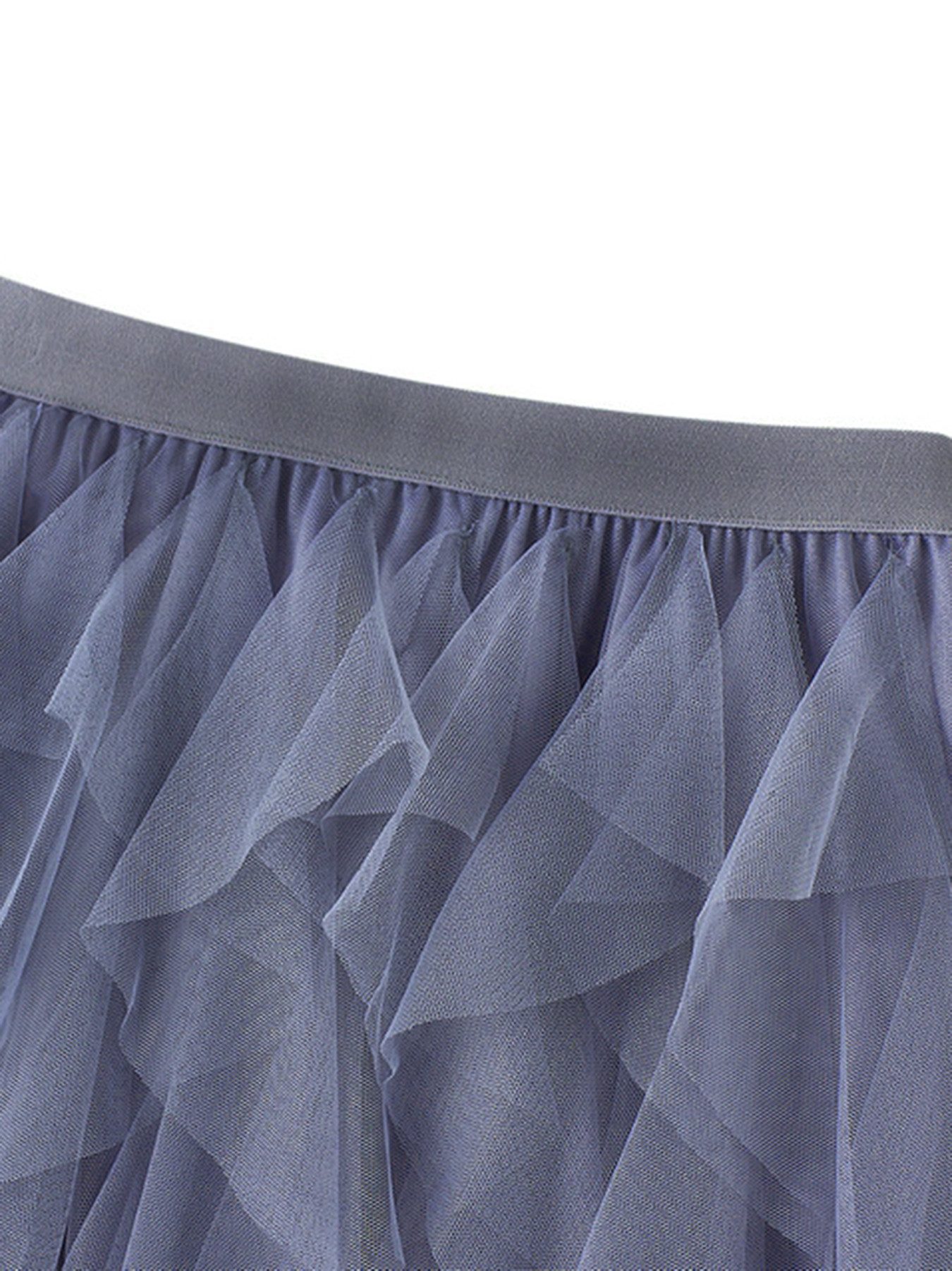 DEBAIJIA Meshrock Damen eleganter langer Rock hoch taillierter rock