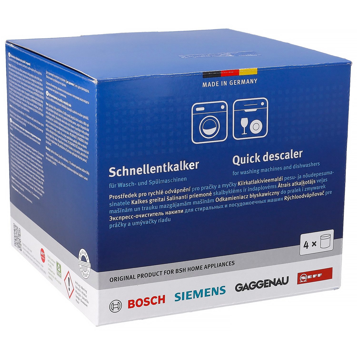 BOSCH Schnellentkalker Set 4x250g 00312351 Entkalker (für Waschmaschine Geschirrspüler)