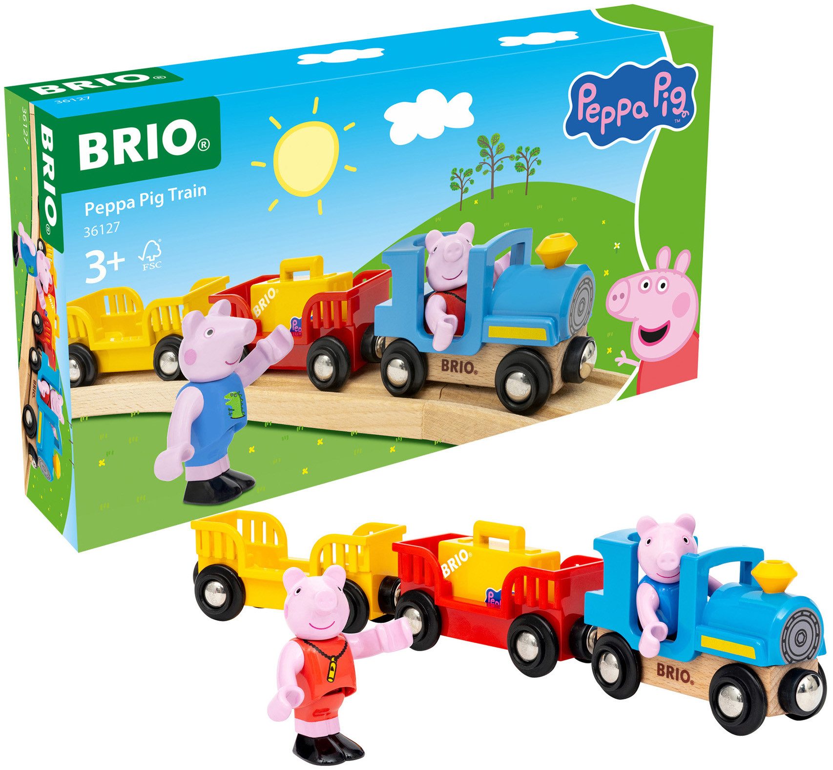 BRIO® Spielzeug-Eisenbahn BRIO® WORLD, Peppa Wutz Zug, (6-tlg)