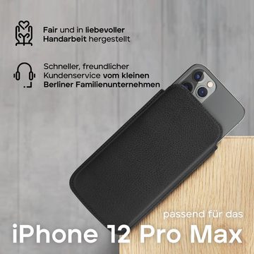 wiiuka Handyhülle sliiv Hülle für iPhone 12 Pro Max, Tasche Handgefertigt - Echt Leder, Premium Case