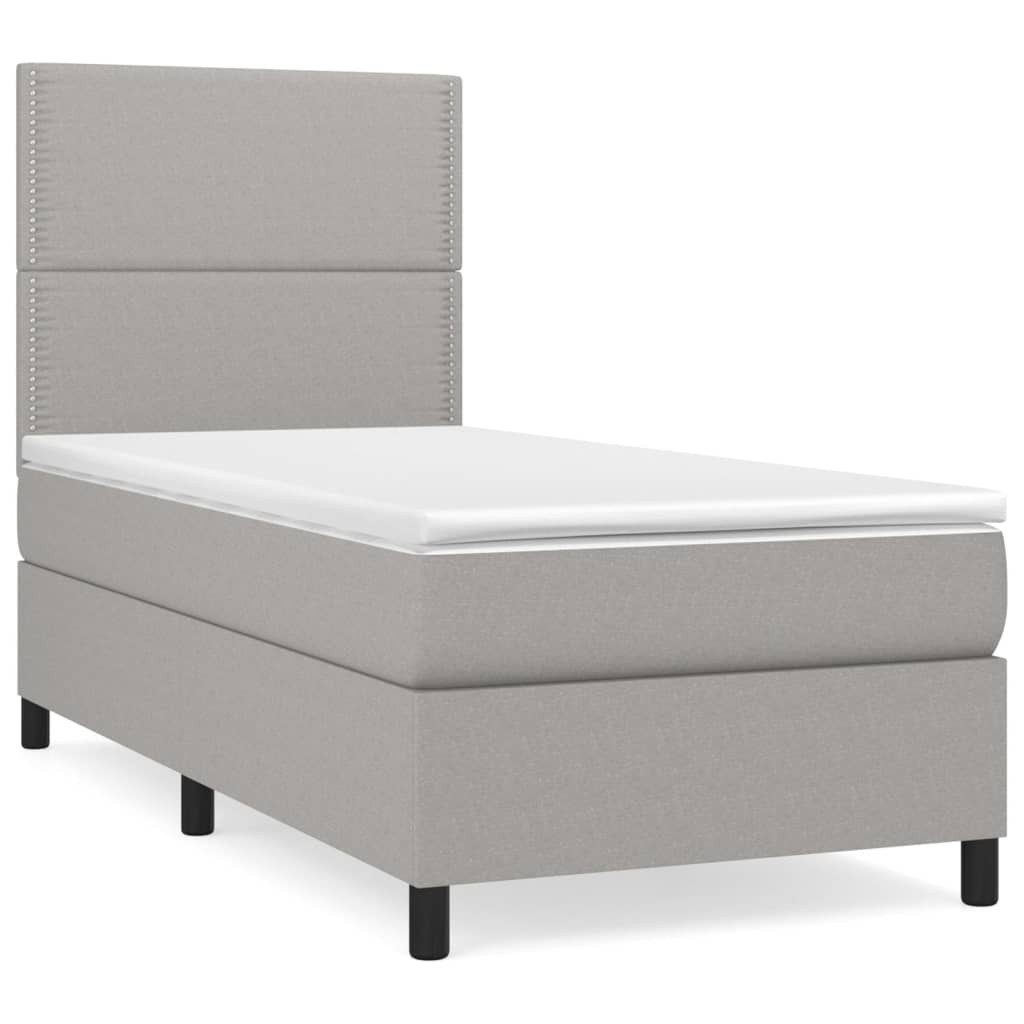 vidaXL Bett Boxspringbett mit Matratze Hellgrau günstig online kaufen