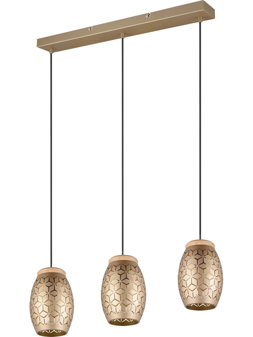 TRIO Leuchten LED Pendelleuchte Trio Leuchten Pendelleuchte Bidar 3xE27, beige, Ohne Leuchtmittel, Dimmbar ohne Bewegungsmelder