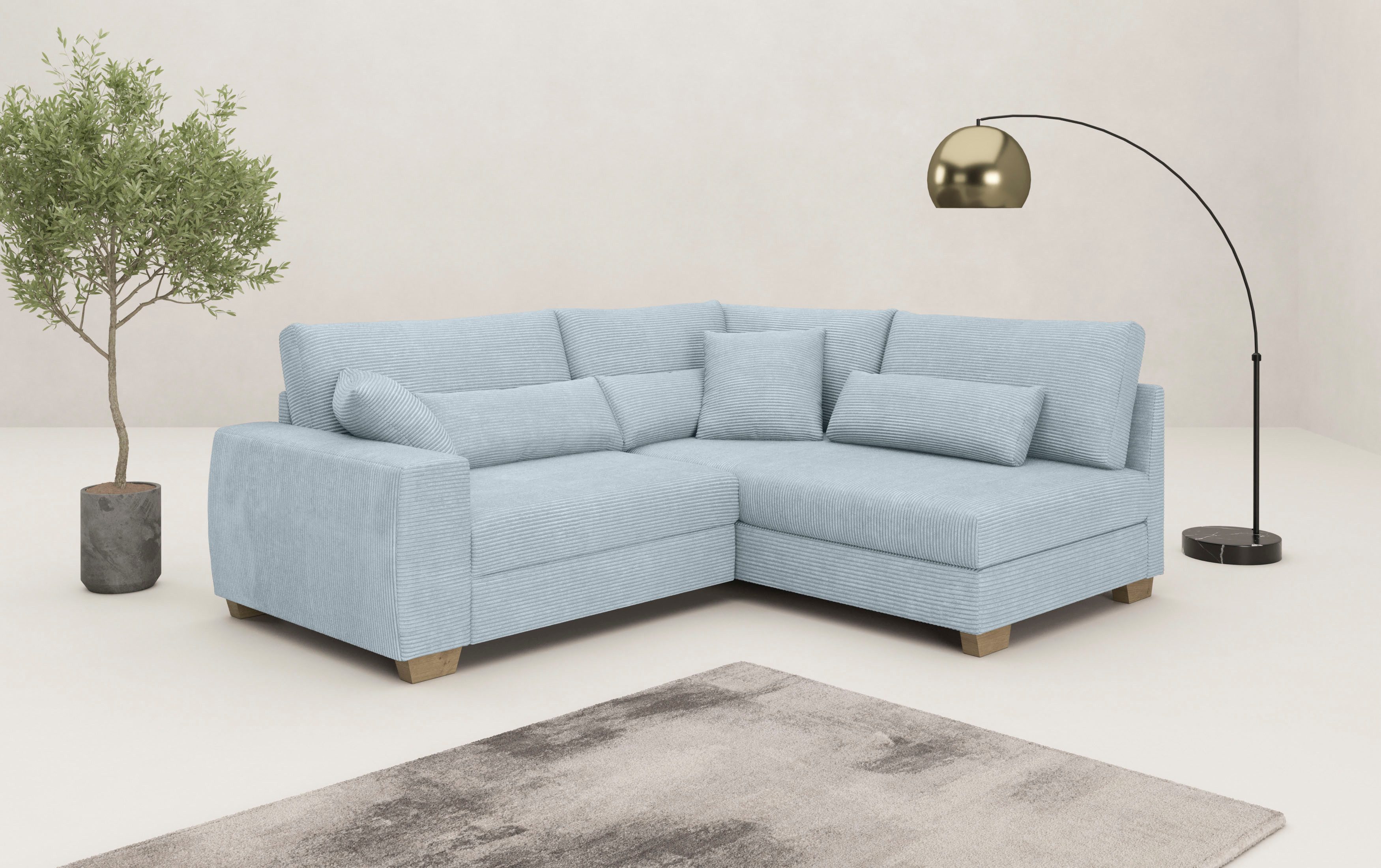Mr. Couch Ecksofa "Helena L-Form", Mit Federkern, wahlweise mit Bettfunktio günstig online kaufen