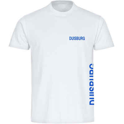 multifanshop T-Shirt Herren Duisburg - Brust & Seite - Männer