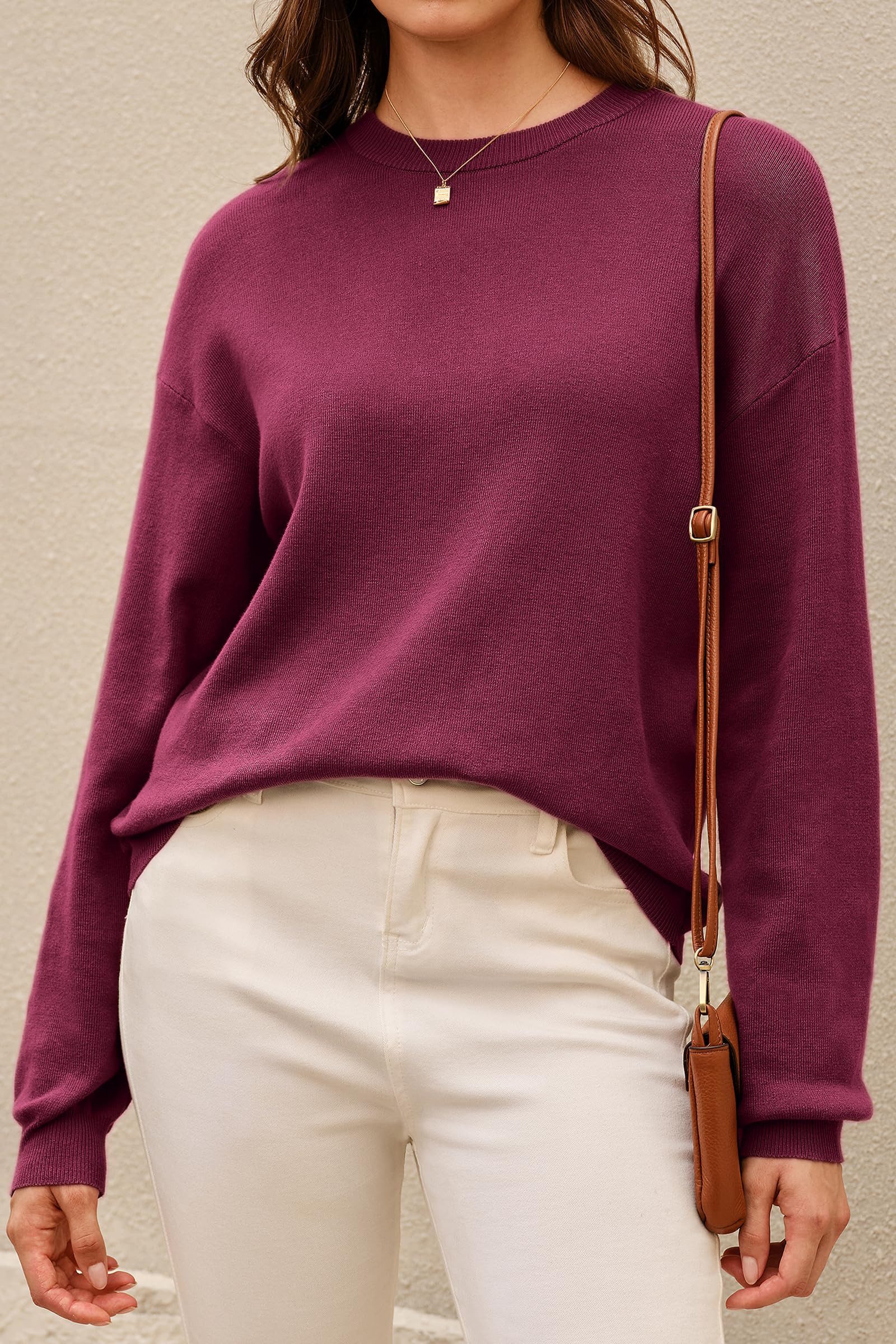 Arach&Cloz Longpullover Arach&Cloz Damen Pullover 100% Baumwolle Rundhalspu günstig online kaufen