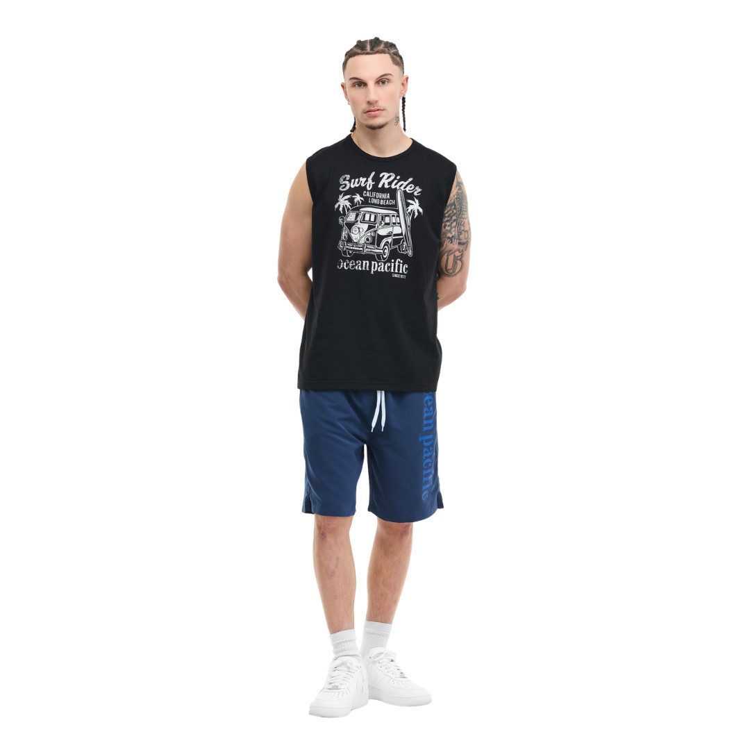 Ocean Pacific Muskelshirt Shorey Black / Ecru bedruckt