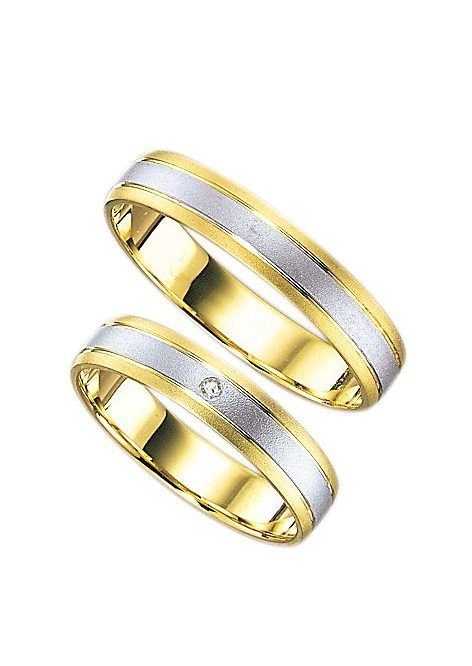 "LIEBE", Brillant/Diamant Ehering Made o. Geschenk Trauring Germany 375 mit Firetti Hochzeit - Gold ohne Schmuck in Trauring