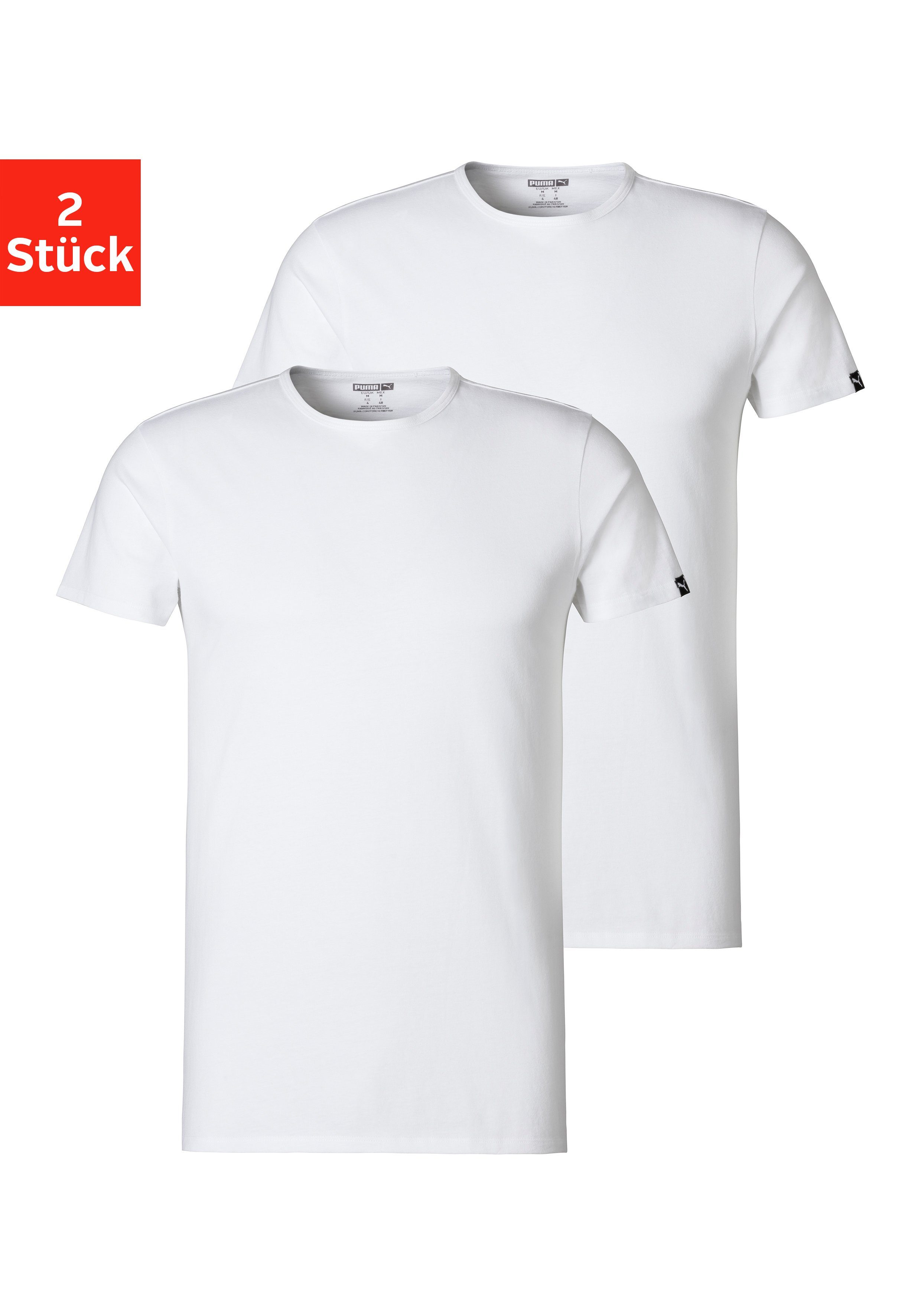 PUMA T-Shirt (2er-Pack) weiß