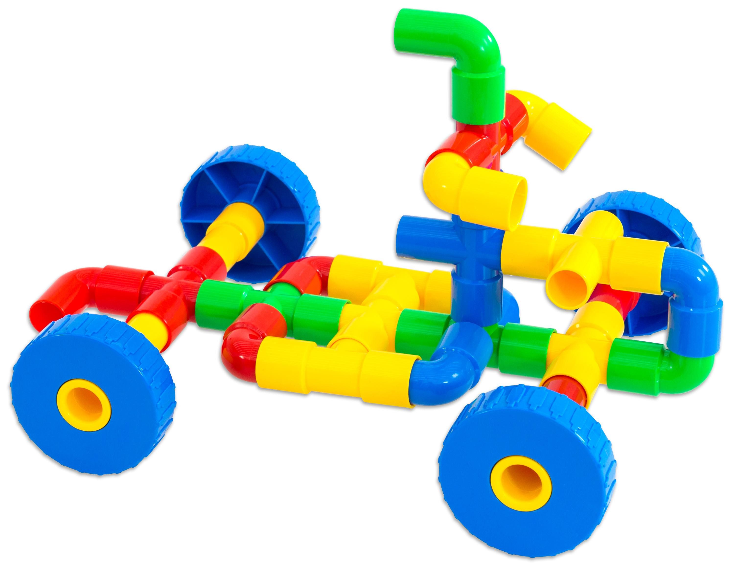 Betzold Steckspielzeug Fahrzeuge aus Steckröhren, 64-teilig