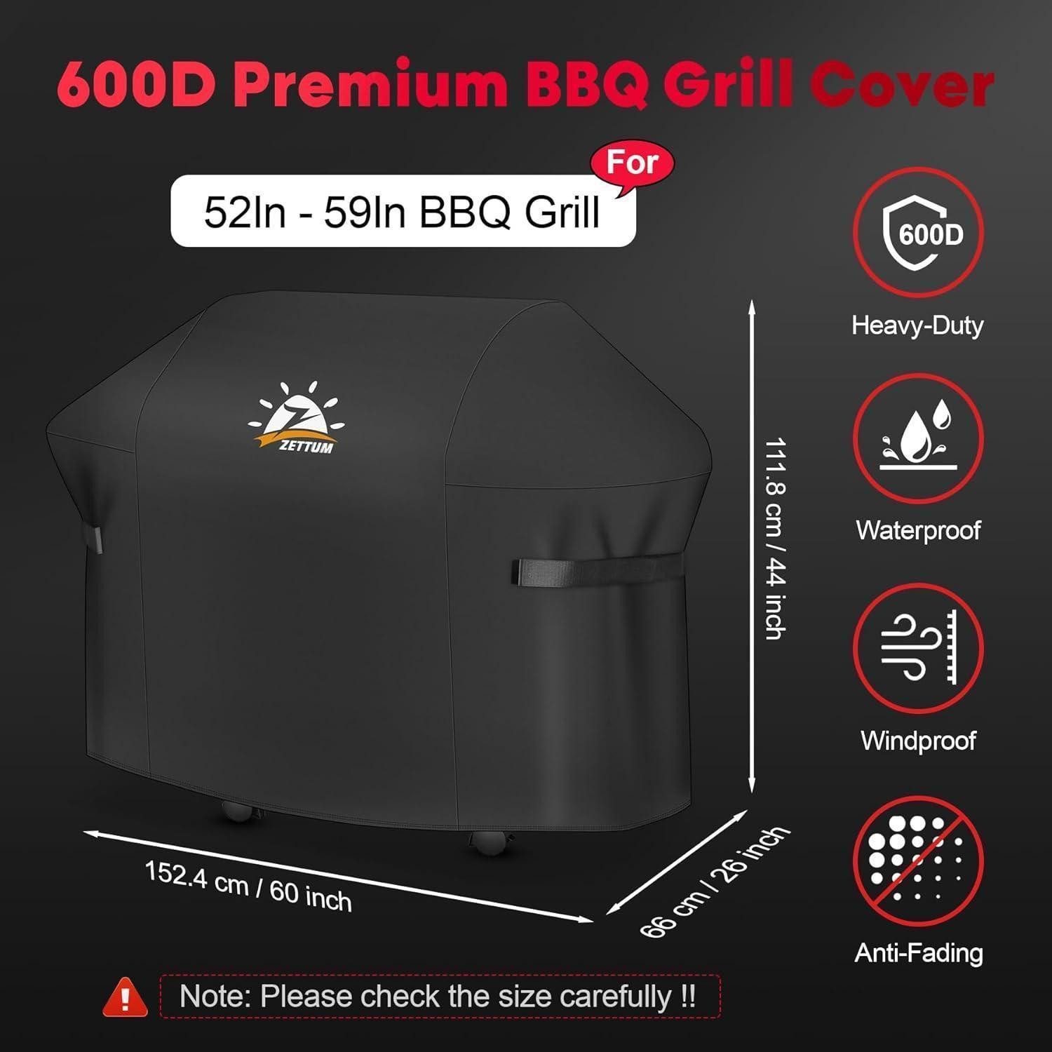 LuxusKollektion Grill-Schutzhülle Grillabdeckung 152 cm Heavy Duty Wasserdicht für Weber Genesis 300