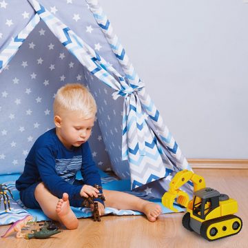 relaxdays Spielzeug-Bagger Baustellenfahrzeuge Kinder